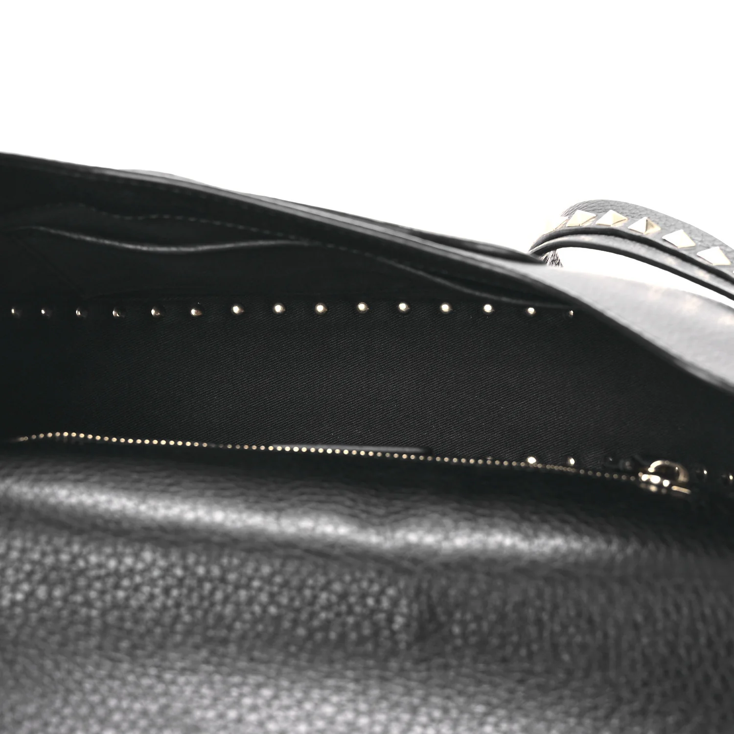 Grained Calfskin Rockstud Saddle Bag Black - Image 5
