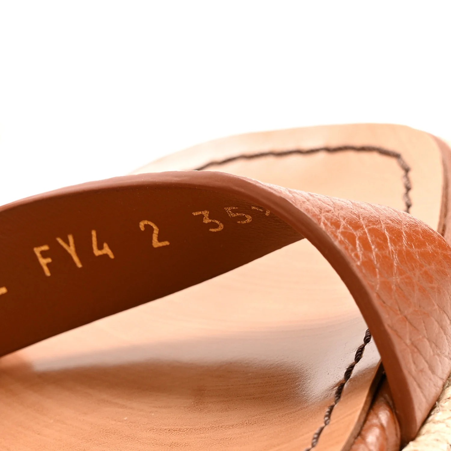 Grained Calfskin Roman Stud Espadrille Wedge Ankle Wrap Sandals 35.5 Selleria - Image 12