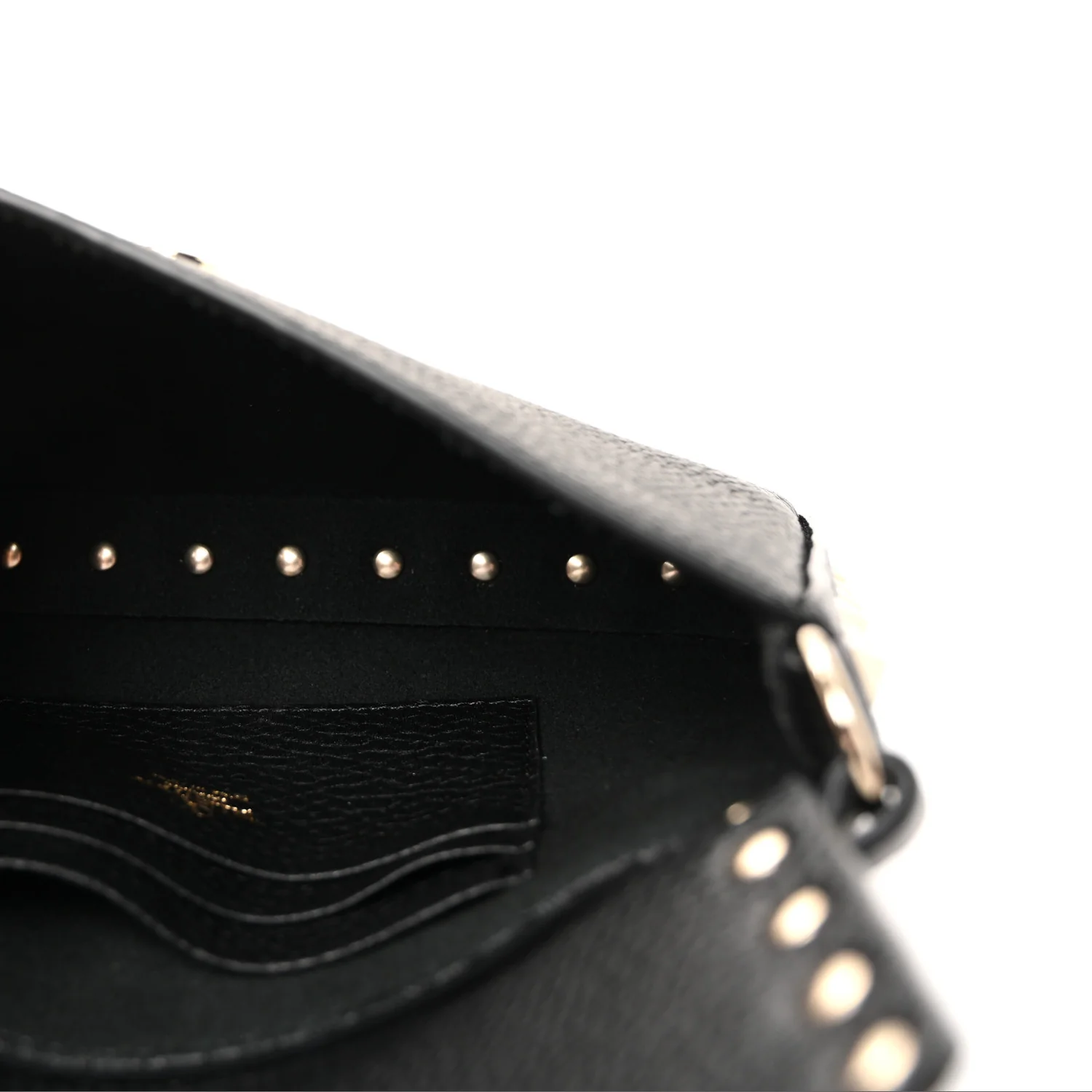 Grainy Calfskin Rockstud Crossbody Pouch Black - Image 5