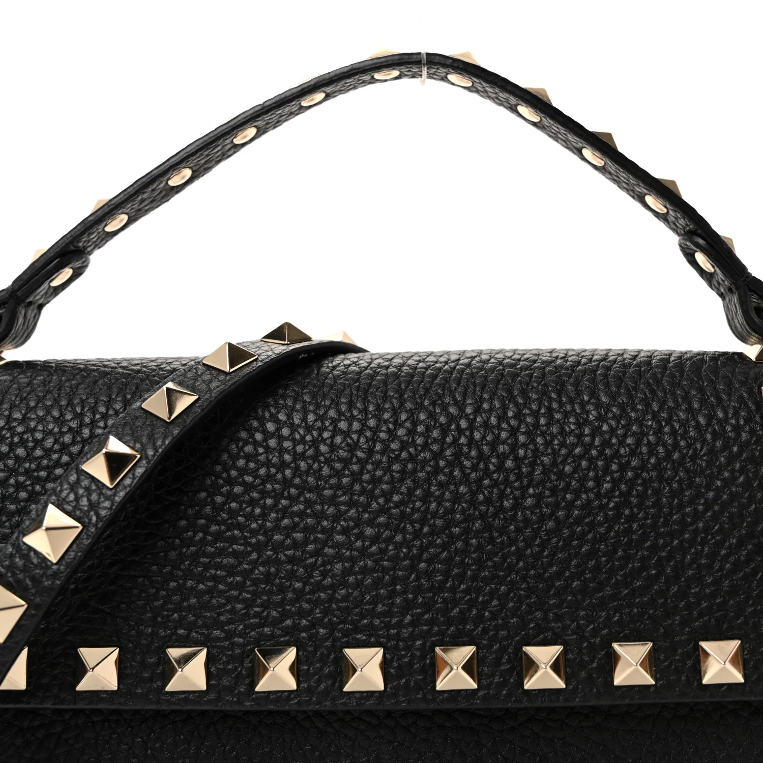 Grainy Calfskin Rockstud Crossbody Pouch Black - Image 7