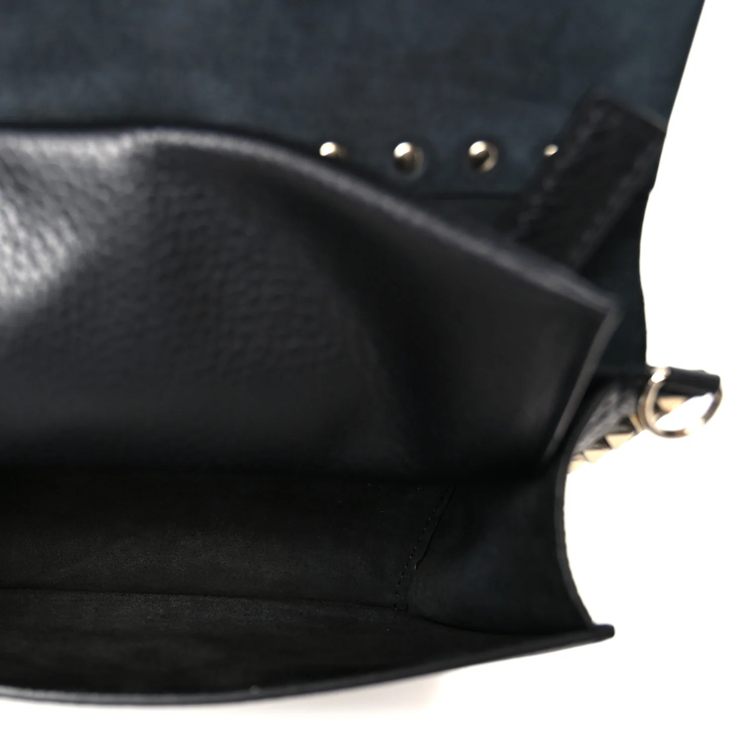 Grainy Calfskin Rockstud Flap Crossbody Bag Black - Image 5