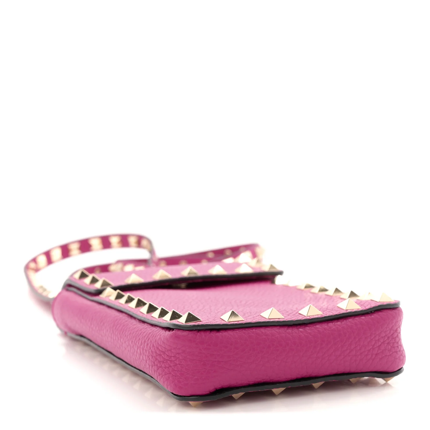Grainy Calfskin Rockstud Phone Holder Rose Violet - Image 4