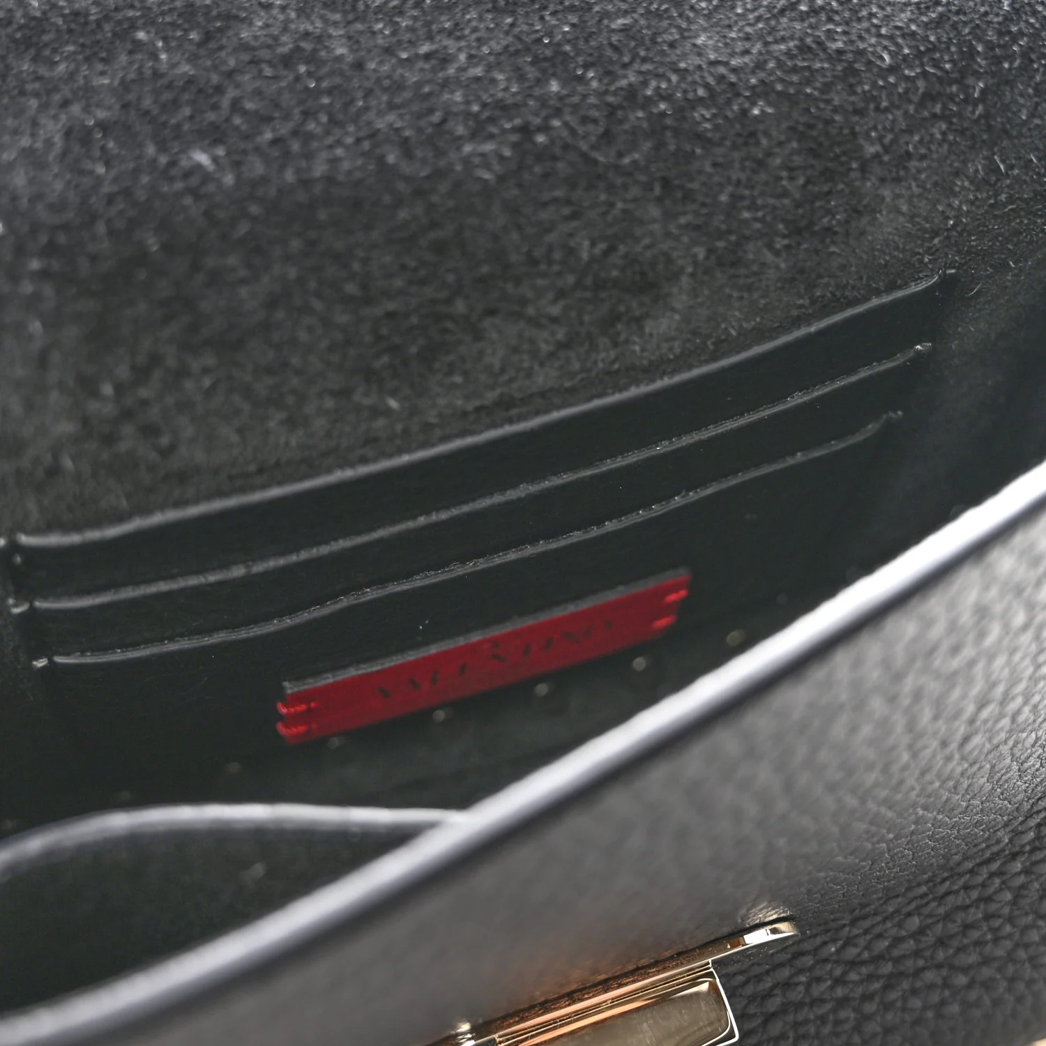 Grainy Calfskin Small Rockstud Top Handle Bag Black - Image 10