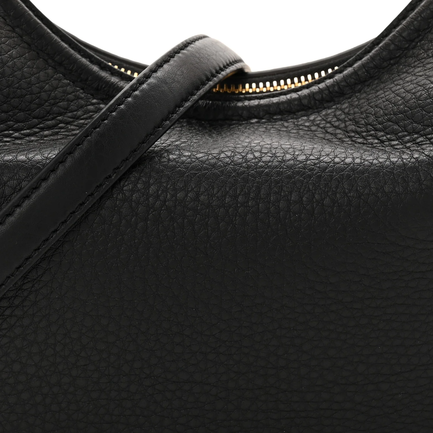 Grainy Calfskin Small Vlogo Moon Hobo Bag Black - Image 7