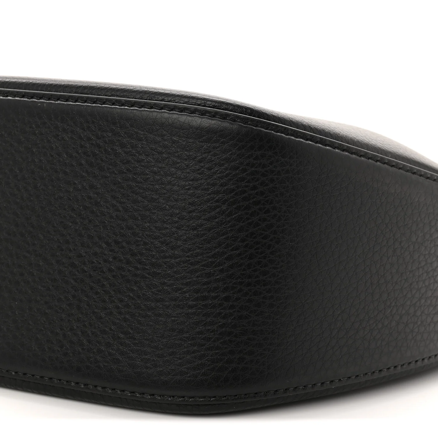 Grainy Calfskin Small Vlogo Moon Hobo Bag Black - Image 9