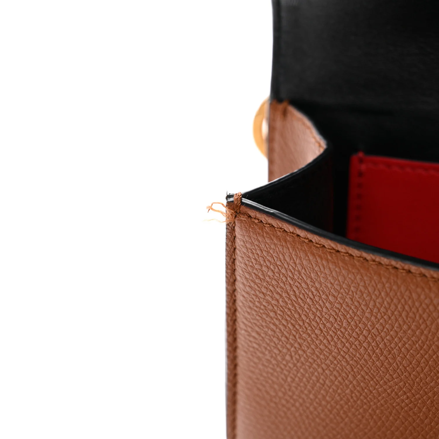 Grainy Calfskin VSling Belt Bag Saddle Brown - Image 10