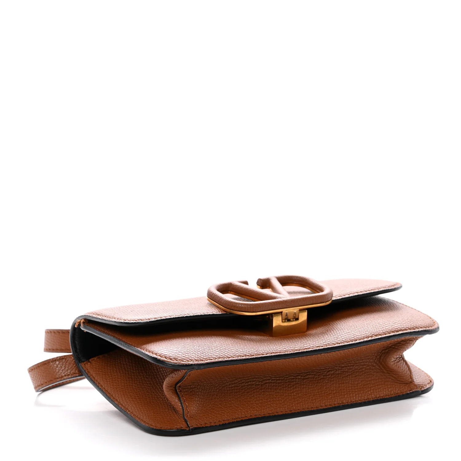 Grainy Calfskin VSling Belt Bag Saddle Brown - Image 4