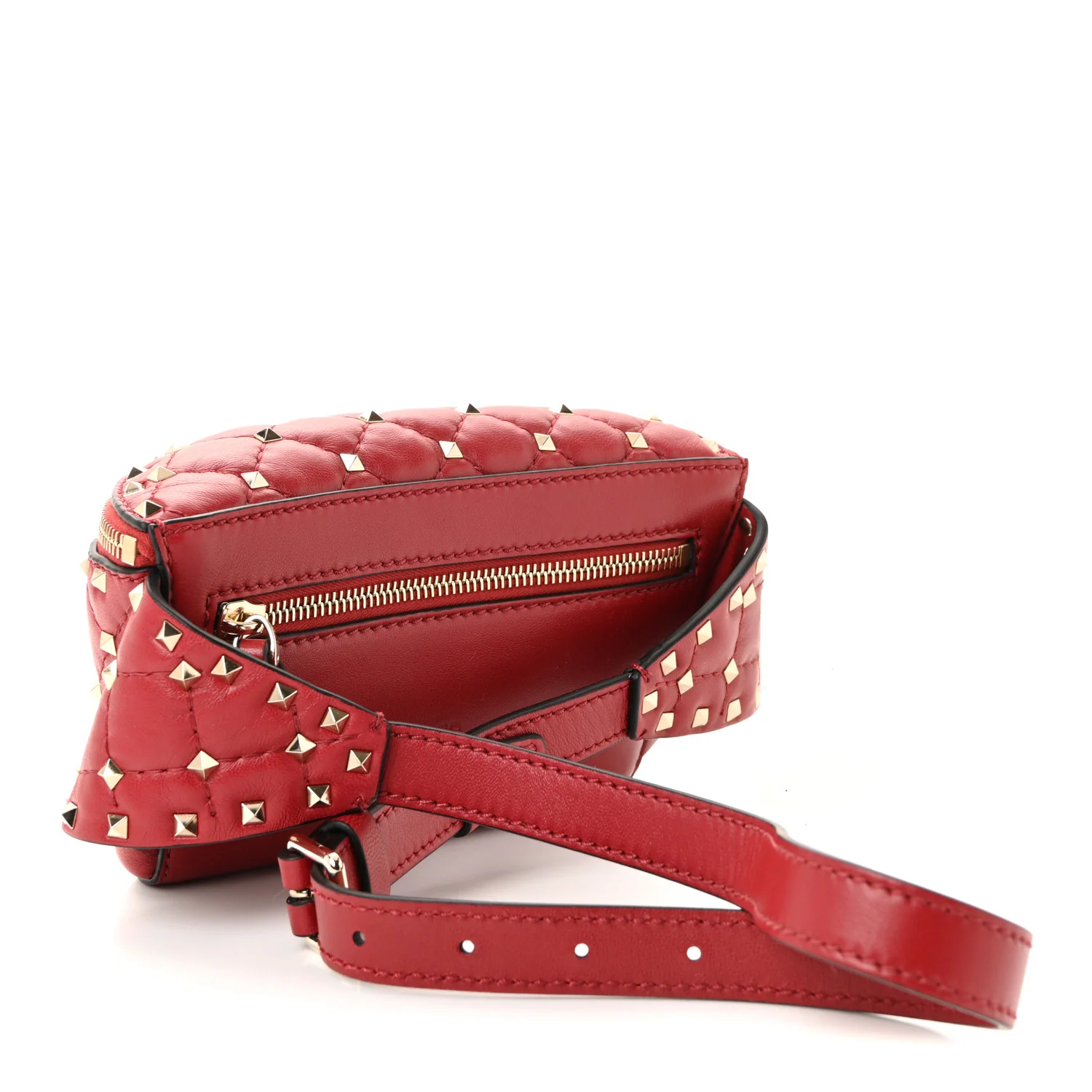 Lambskin Free Rockstud Spike Belt Bag 85 Rosso Valentino - Image 3