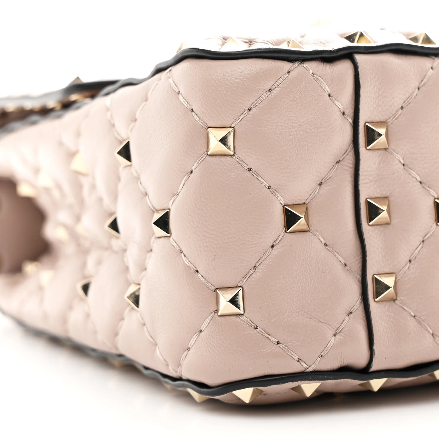 Lambskin Medium Rockstud Spike Shoulder Bag Poudre - Image 8