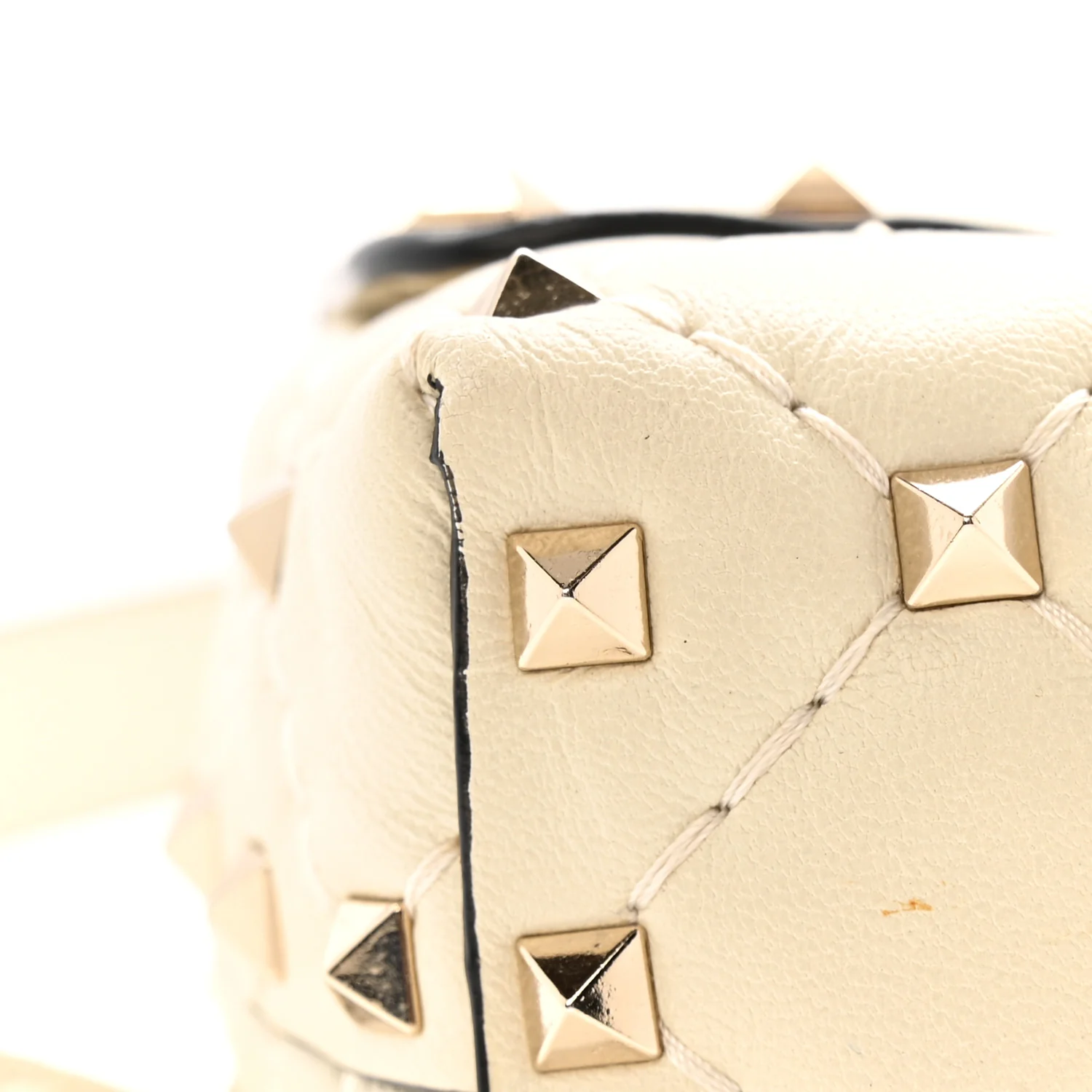 Lambskin Rockstud Spike Belt Bag 85 Ivory - Image 12