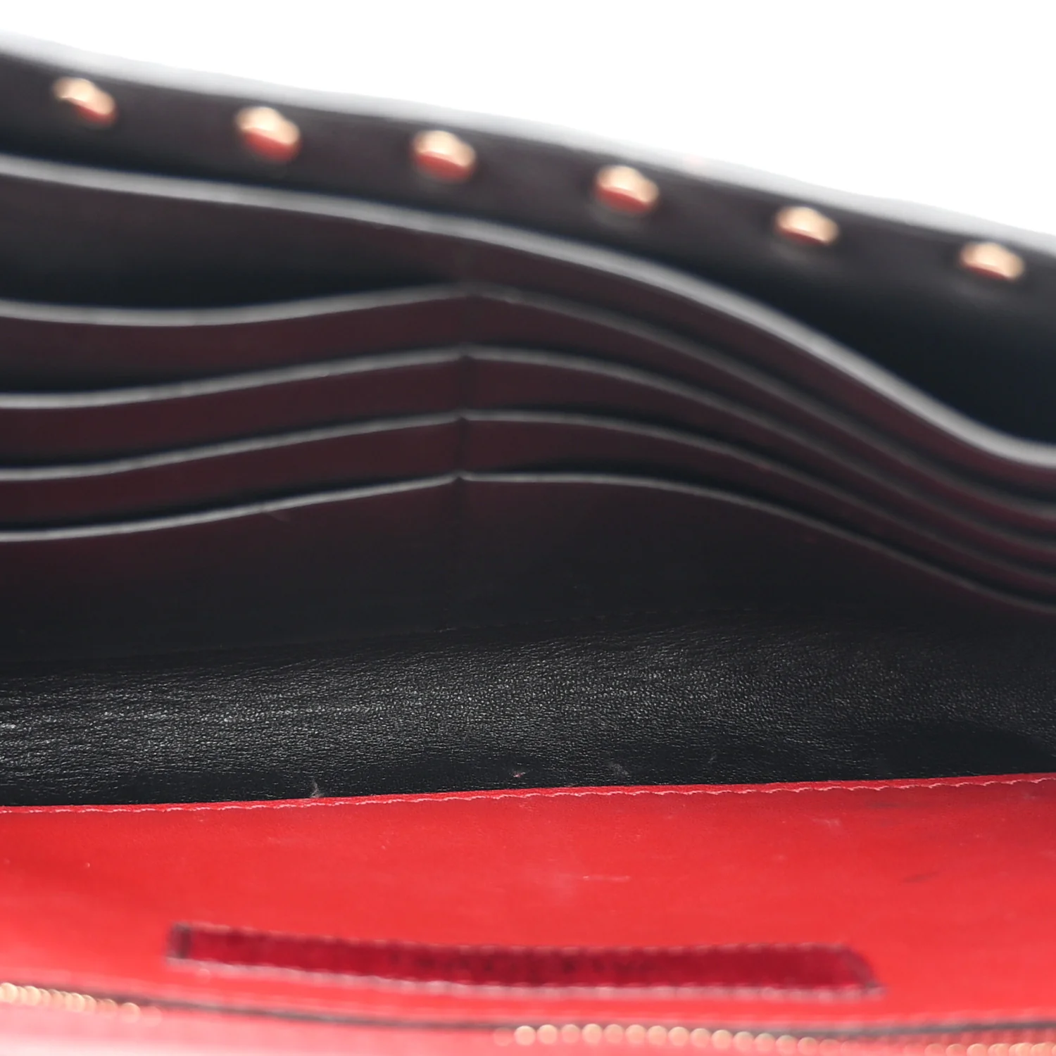 Lambskin VLTN Print Rockstud Spike Wallet On Chain White - Image 5