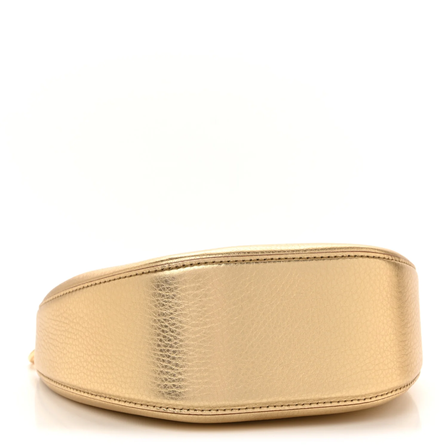 Metallic Nappa Mini Vlogo Moon Hobo Bag Gold - Image 4