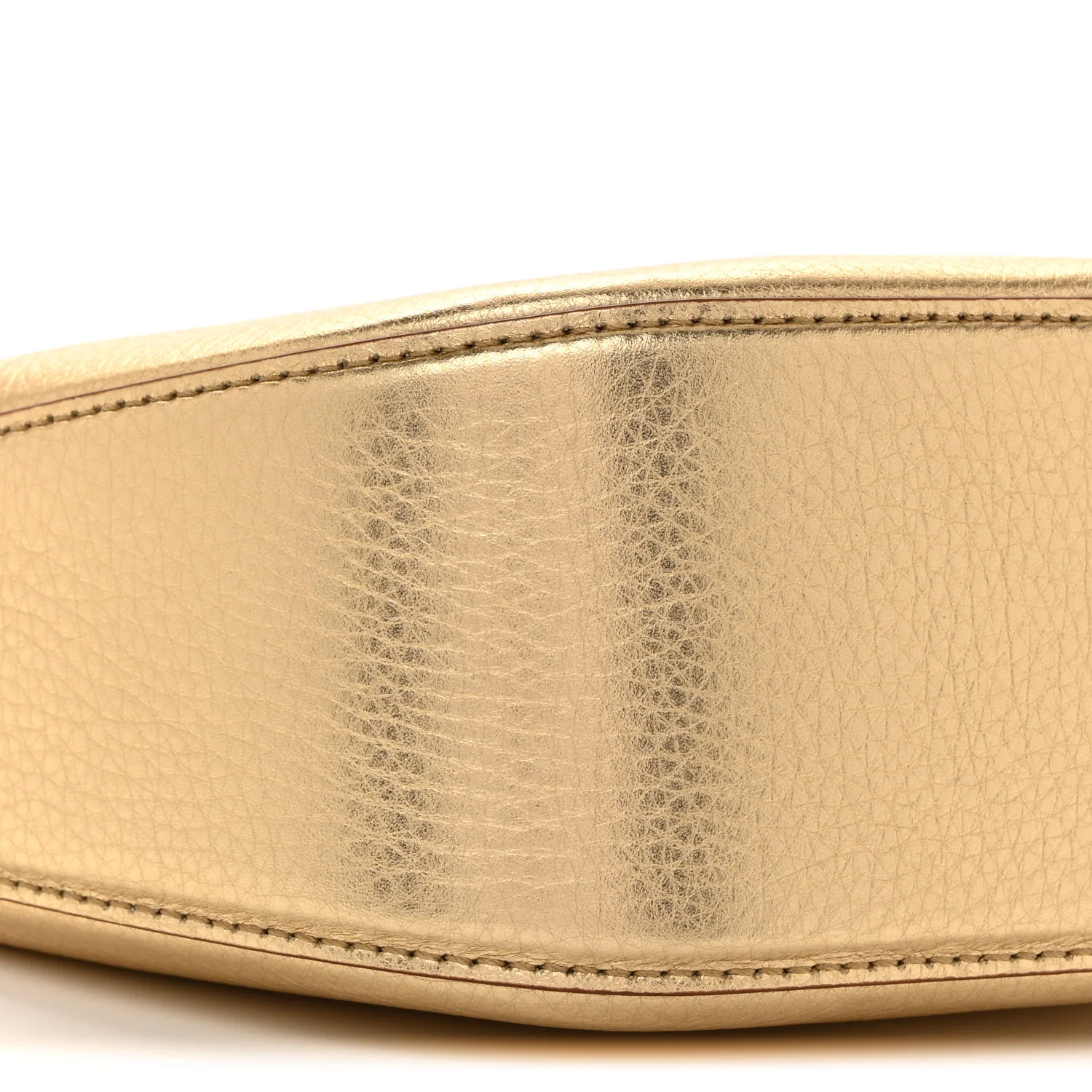 Metallic Nappa Mini Vlogo Moon Hobo Bag Gold - Image 8