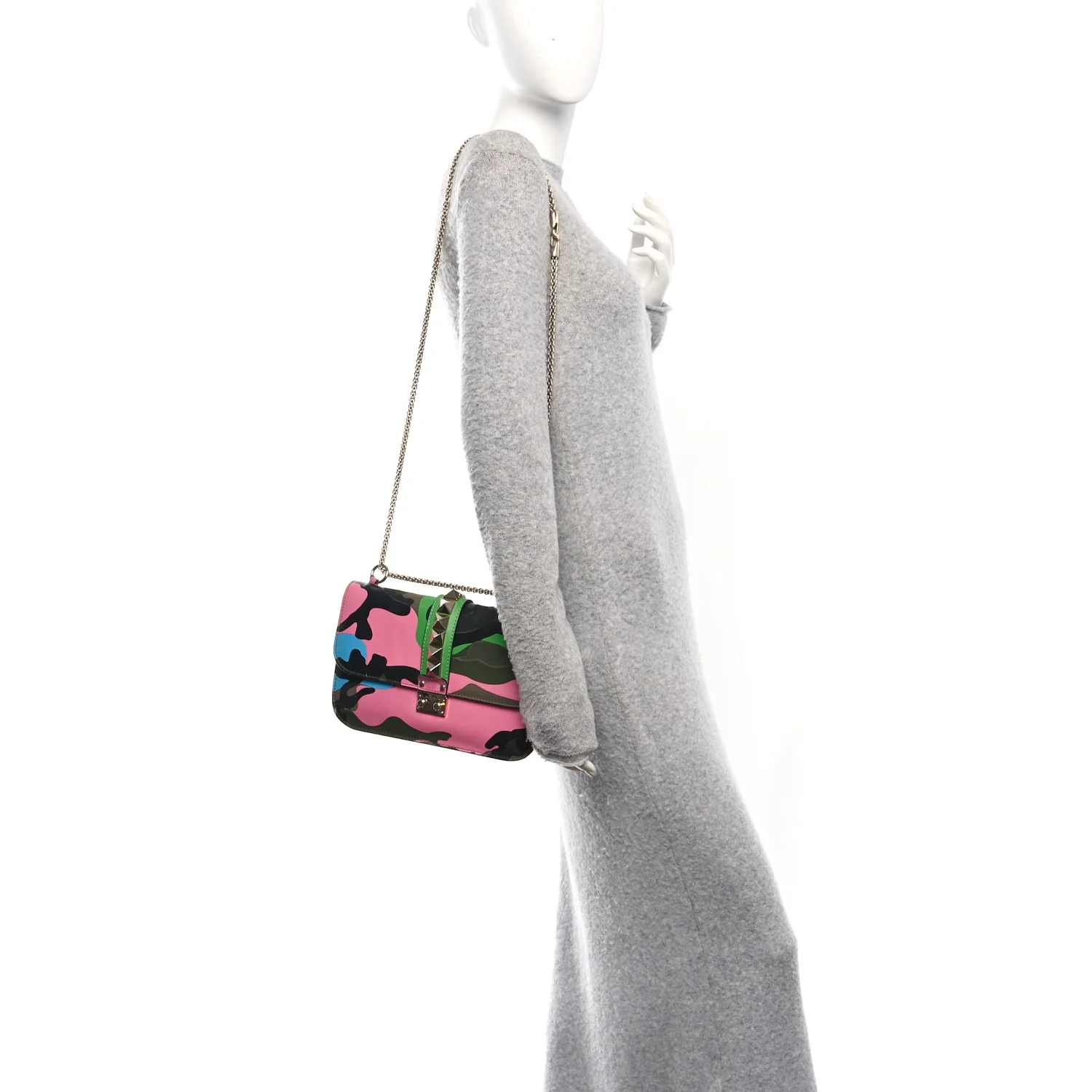 Nappa Canvas Camouflage Medium Glam Lock Rockstud Flap Multicolor - Image 2