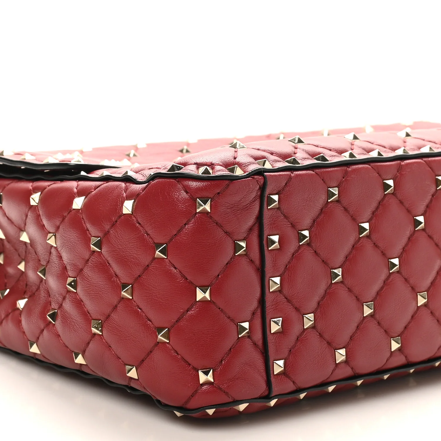 Nappa Large Rockstud Spike Shoulder Bag Rubino - Image 8