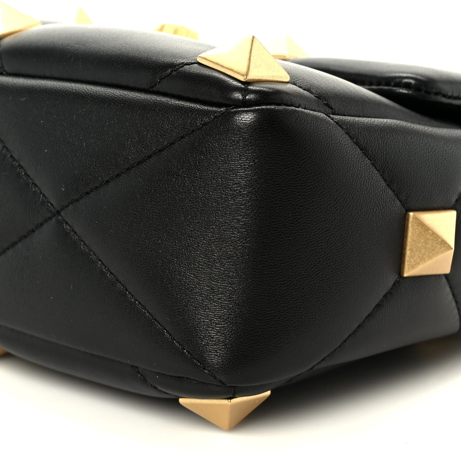Nappa Medium Roman Stud Shoulder Bag Black - Image 10