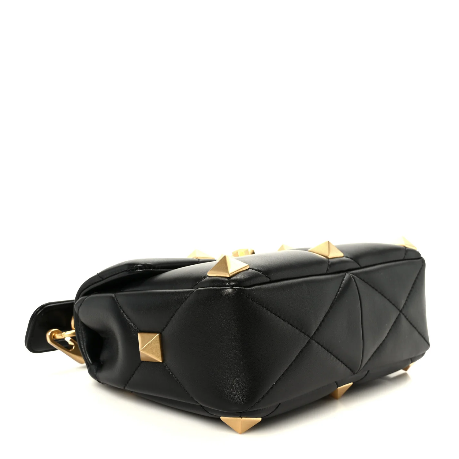 Nappa Medium Roman Stud Shoulder Bag Black - Image 4