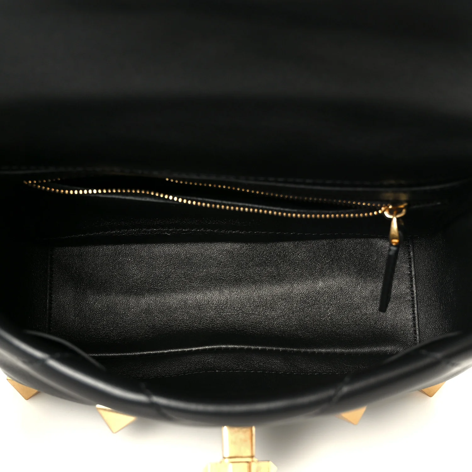 Nappa Medium Roman Stud Shoulder Bag Black - Image 5