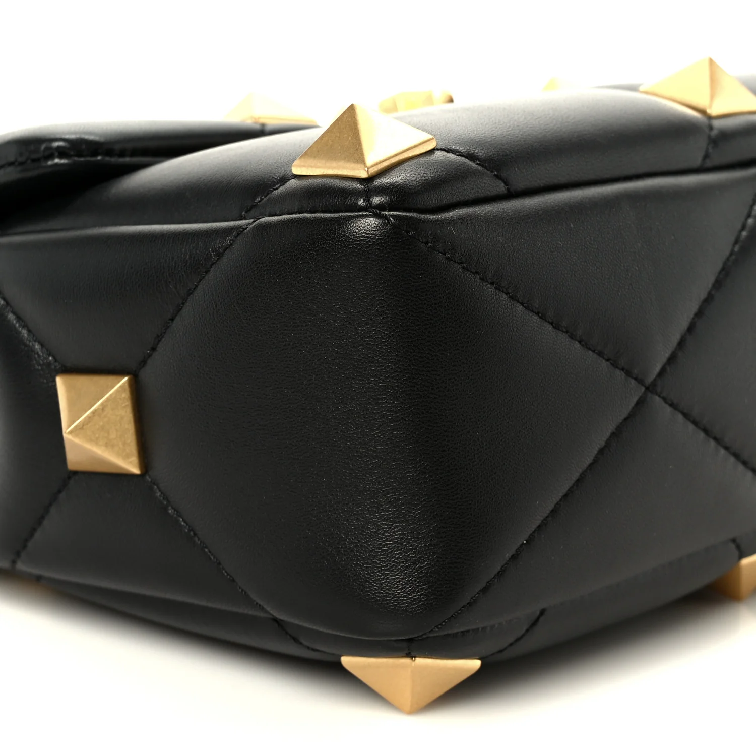 Nappa Medium Roman Stud Shoulder Bag Black - Image 9
