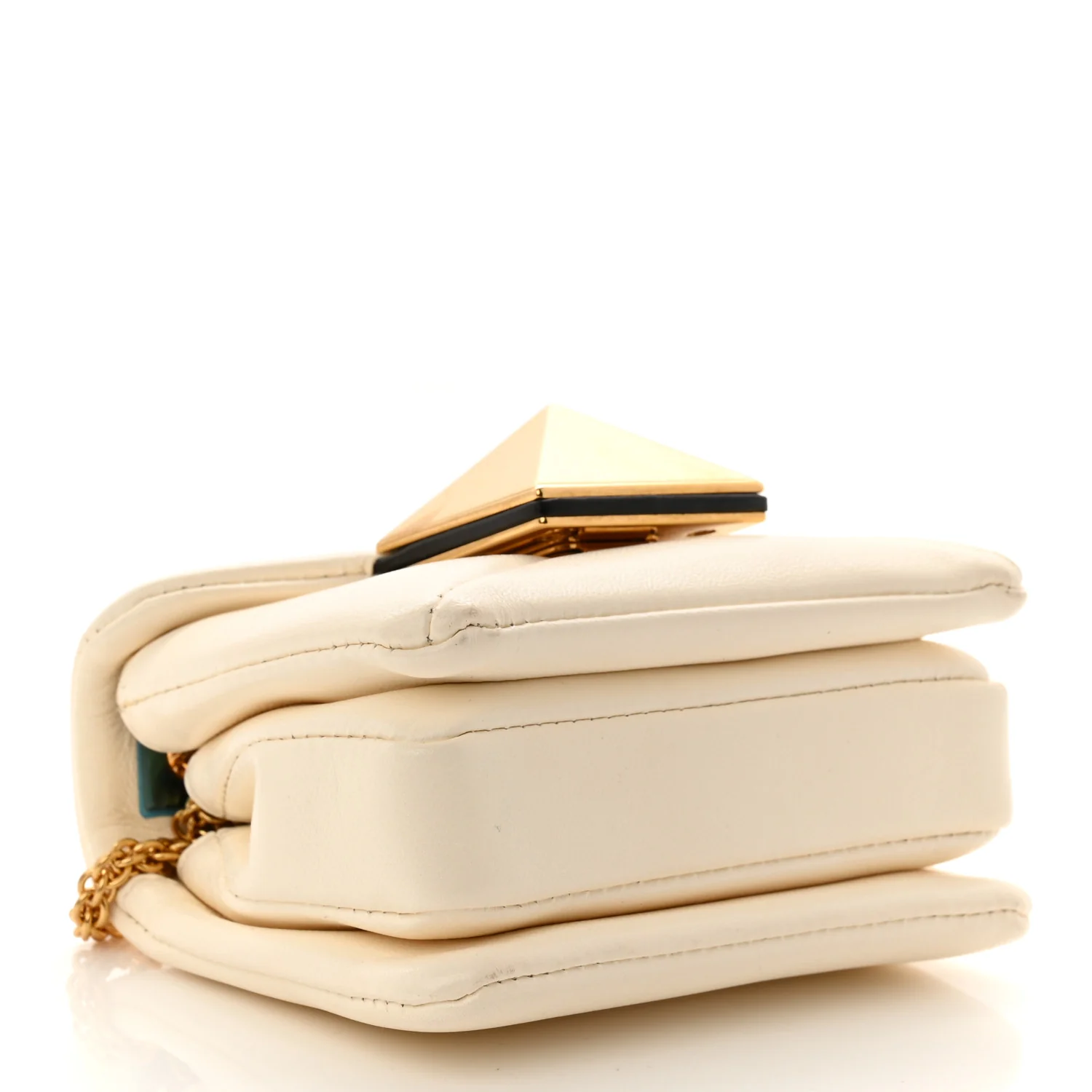 Nappa Micro One Stud Chain Bag Ivory - Image 4