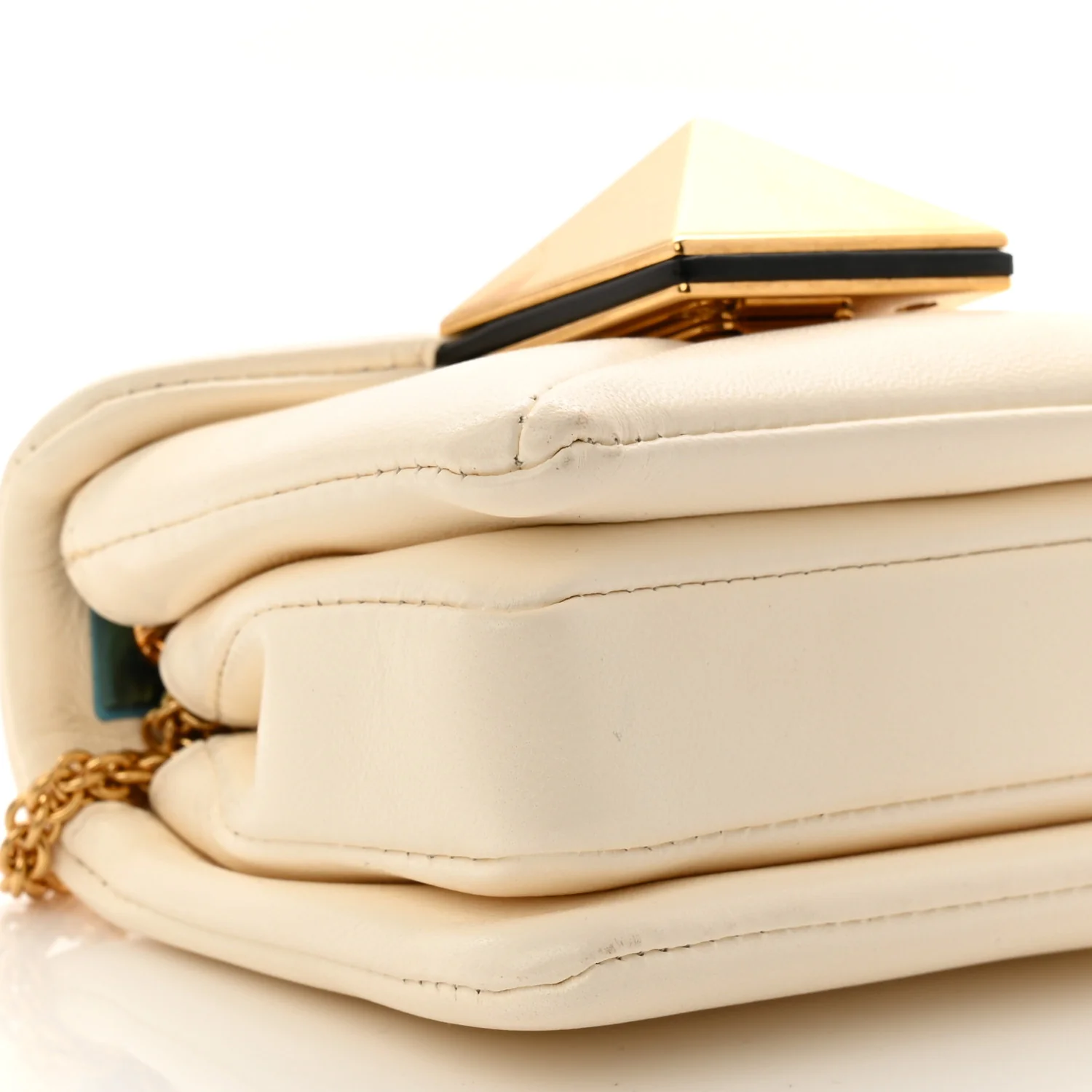 Nappa Micro One Stud Chain Bag Ivory - Image 9
