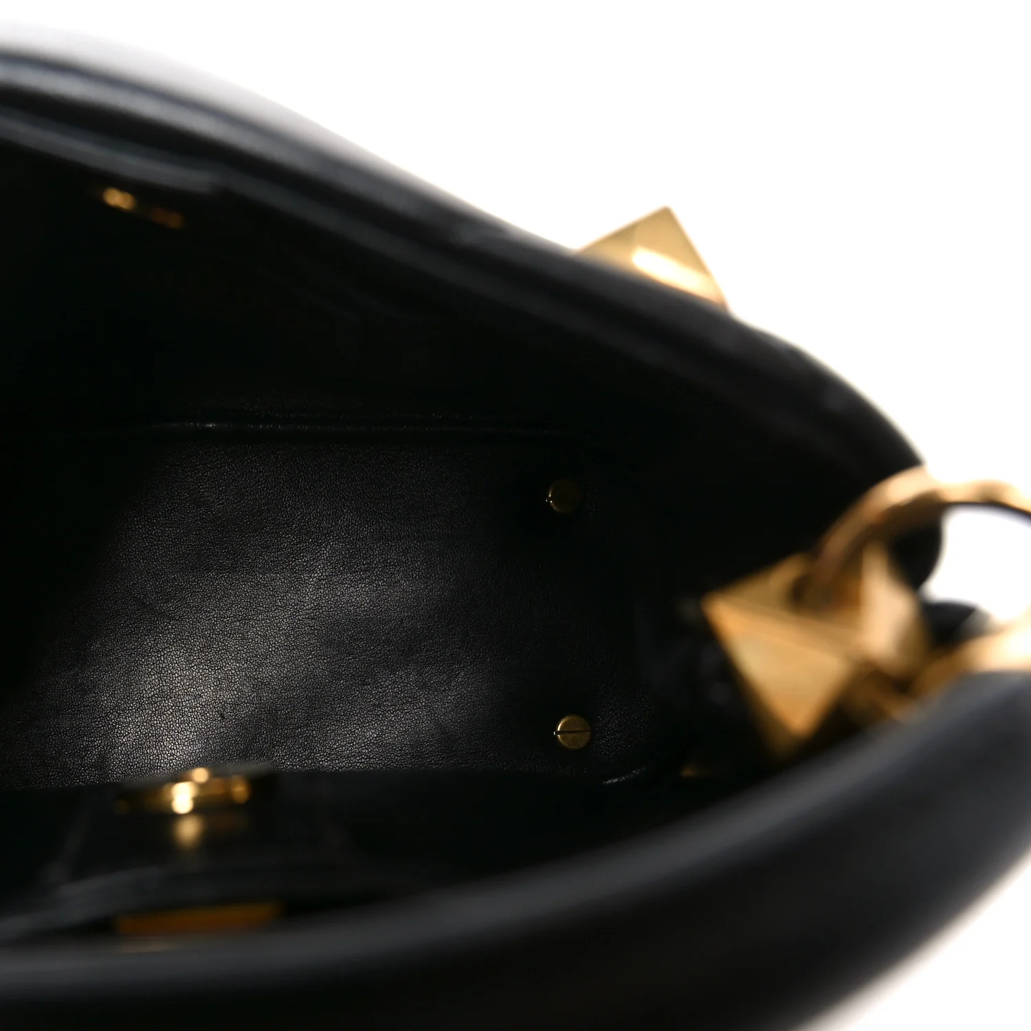 Nappa Mini Roman Stud The Handle Bag Black - Image 5