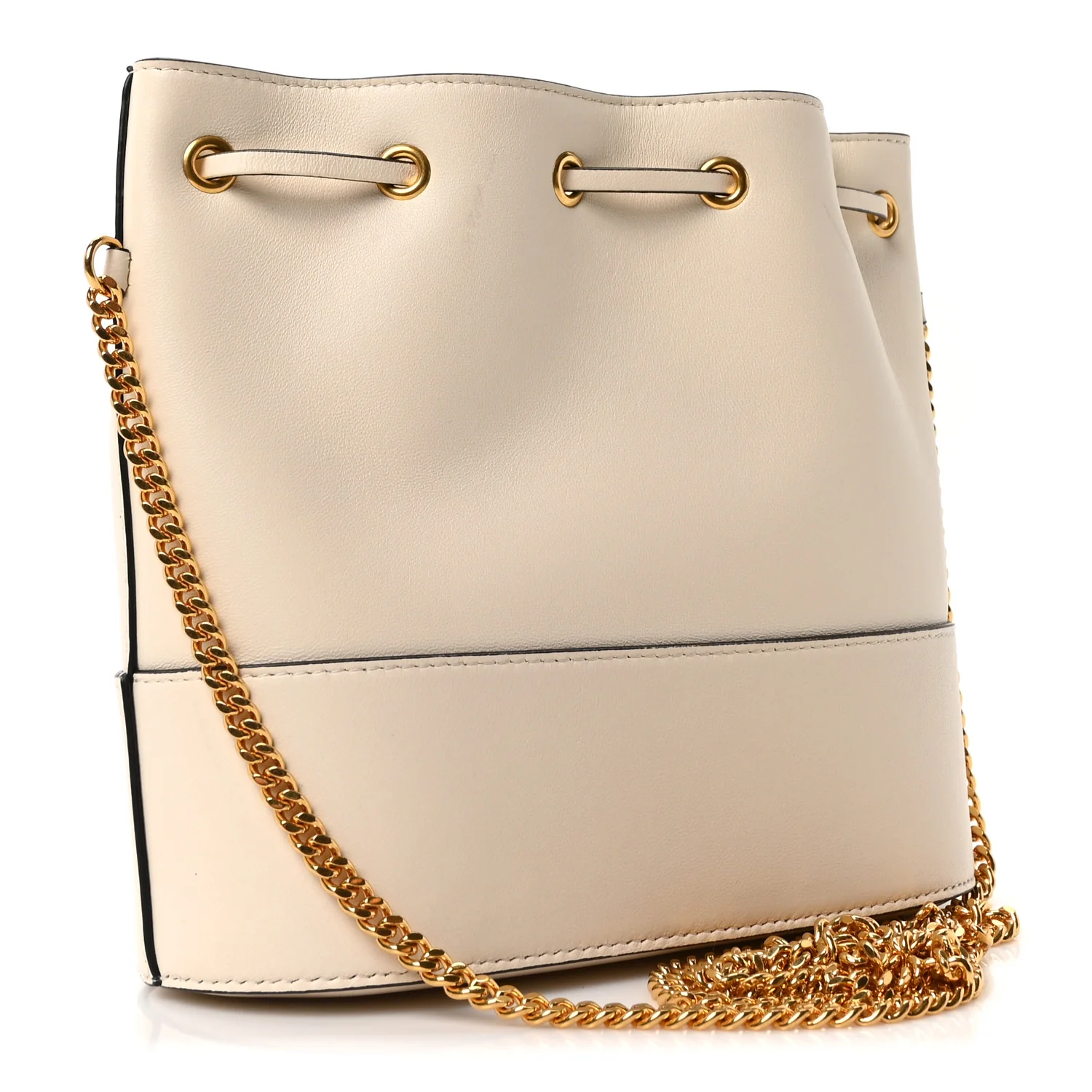 Nappa Mini VLogo Signature Chain Bucket Bag Light Ivory - Image 3