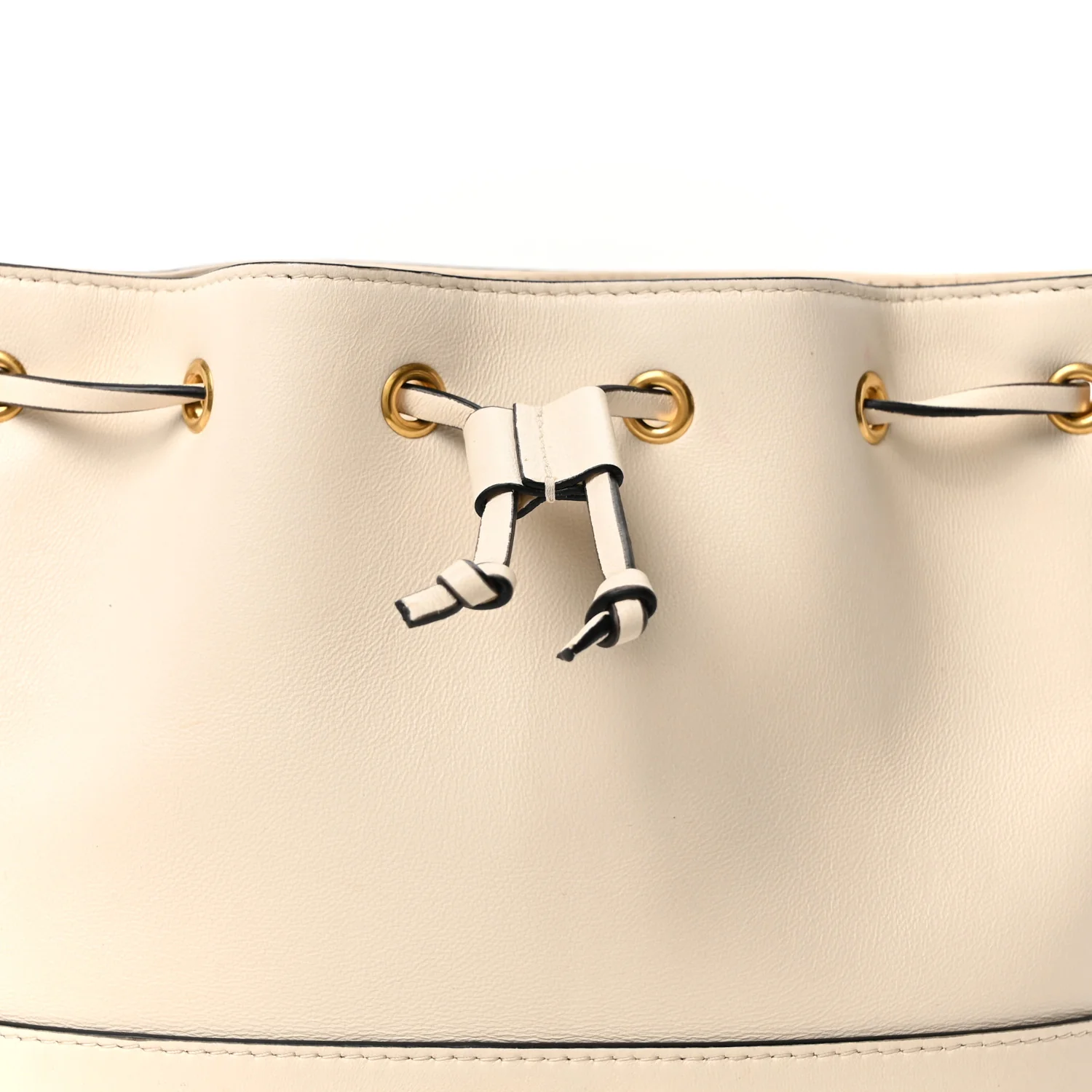 Nappa Mini VLogo Signature Chain Bucket Bag Light Ivory - Image 7