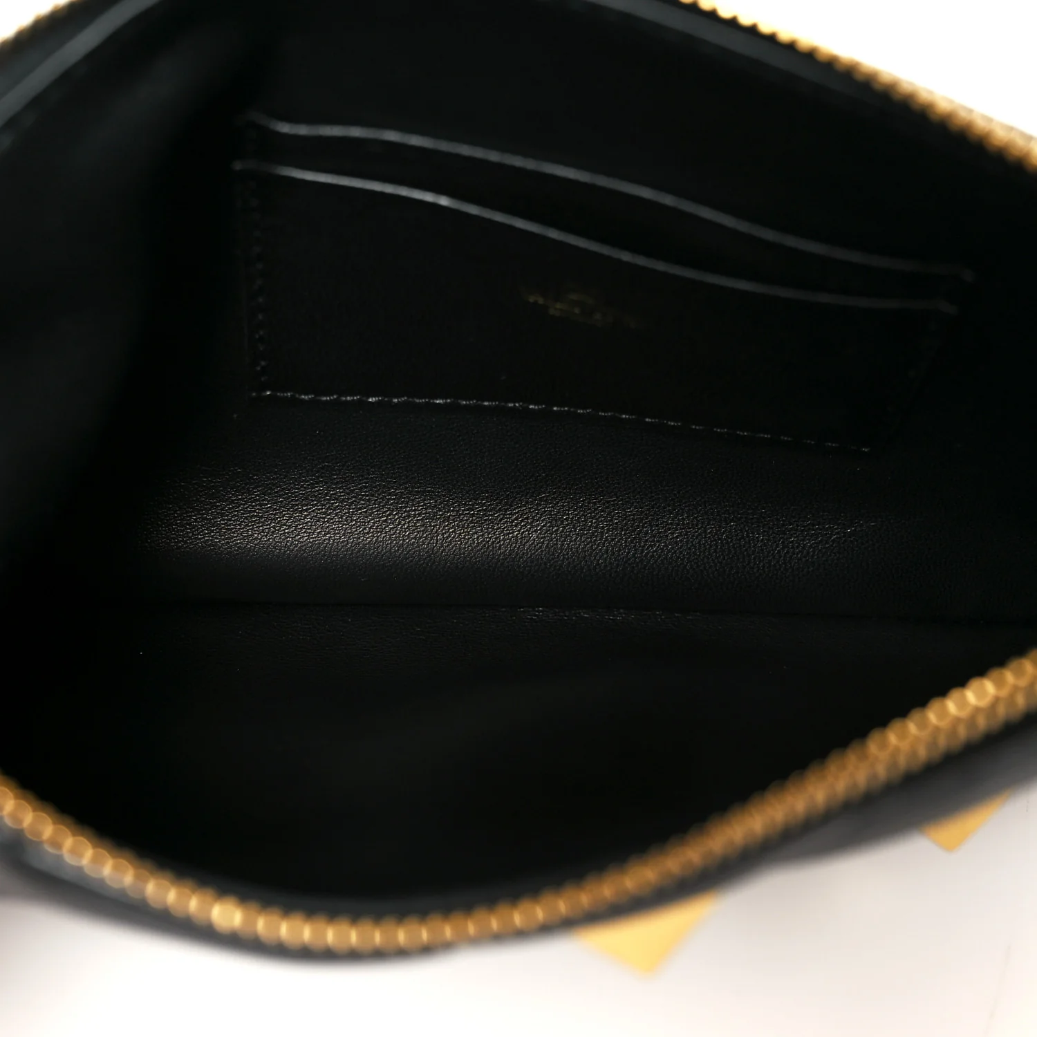 Nappa Quilted Roman Stud Zip Pouch Black - Image 5