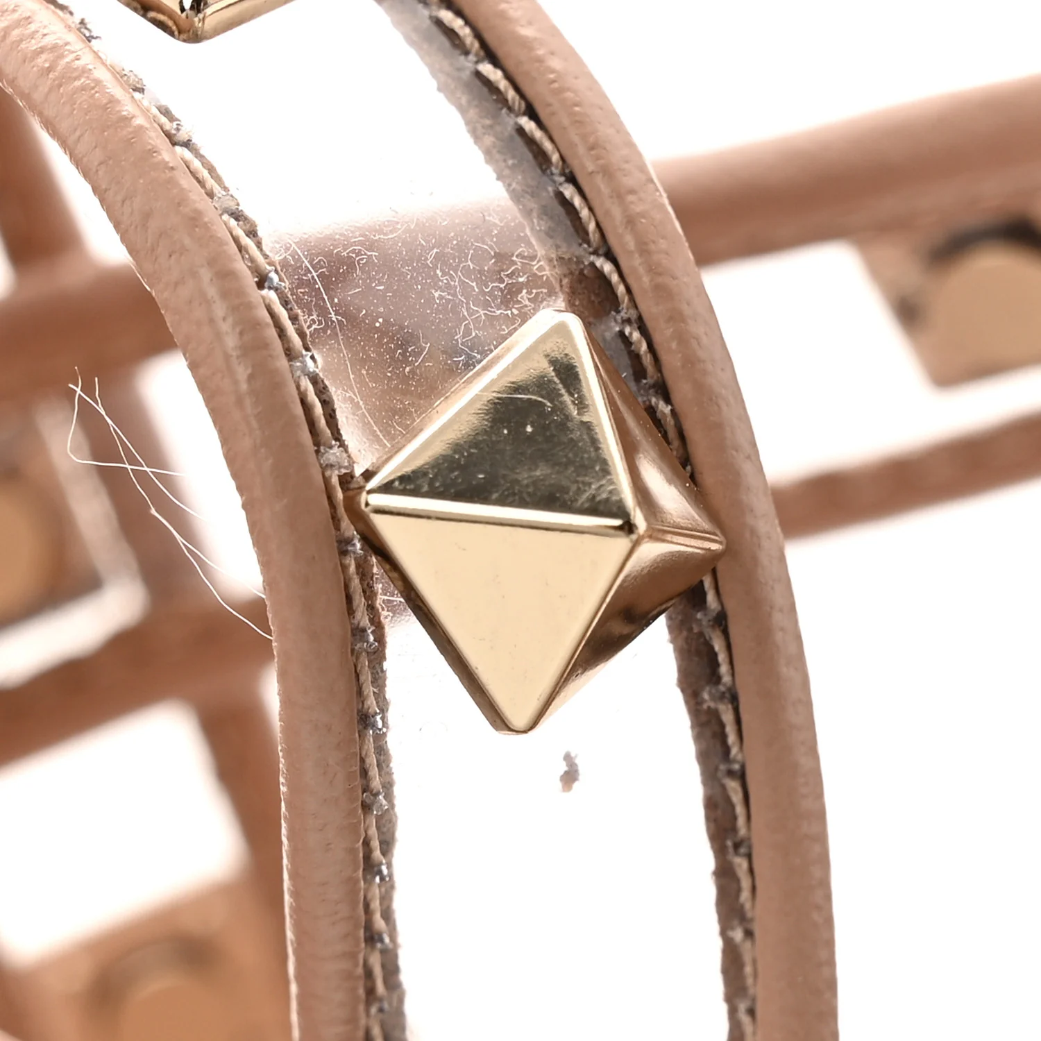 Nappa Rockstud PVC 60mm Caged Slide Sandals 38 Poudre - Image 10