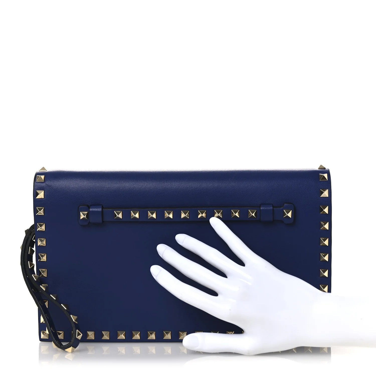 Nappa Rockstud Wristlet Clutch Blue - Image 2