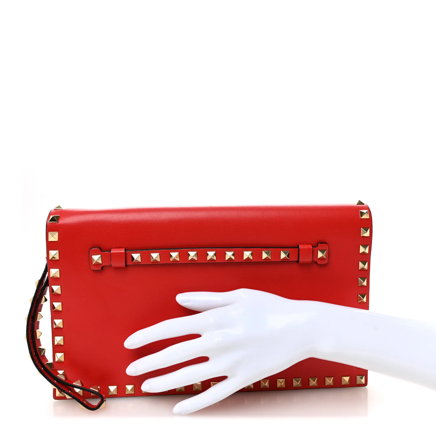 Nappa Rockstud Wristlet Clutch Rosso Valentino - Image 2