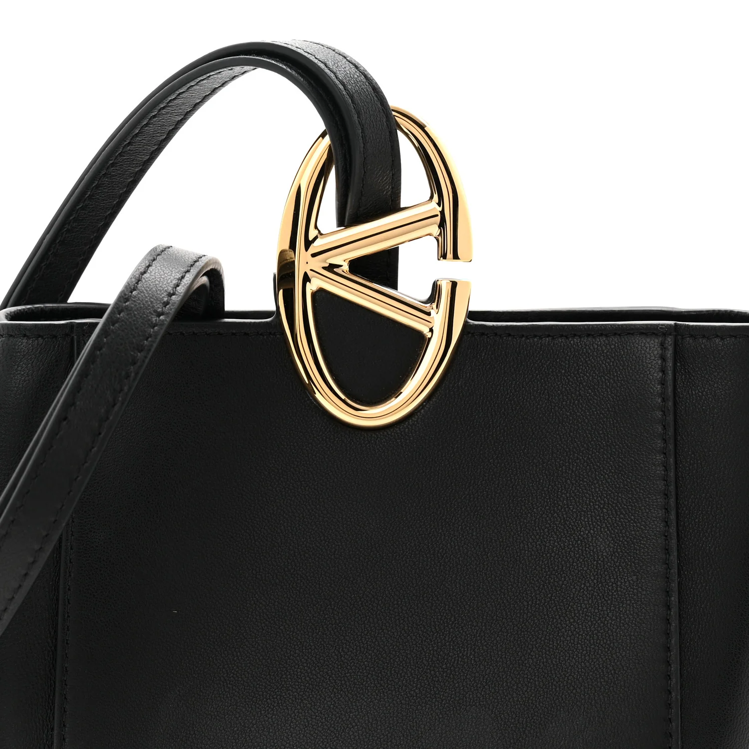 Nappa VLogo Bold Bucket Bag Black - Image 12