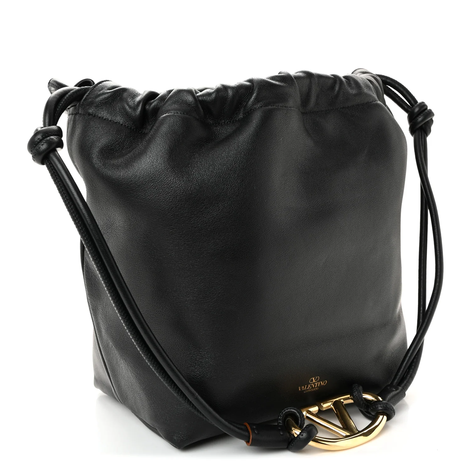 Nappa Vlogo Pouf Bucket Bag Black - Image 3