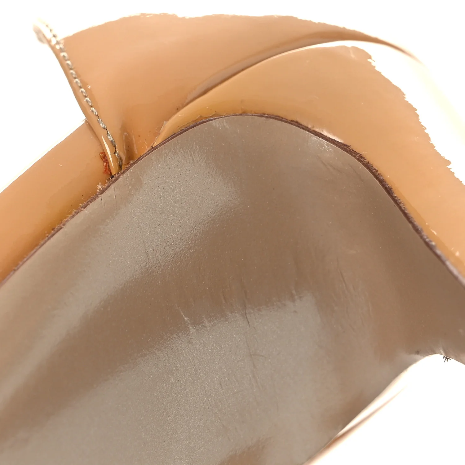 Patent Couture Bow Peep Toe Pumps 37.5 Beige - Image 12
