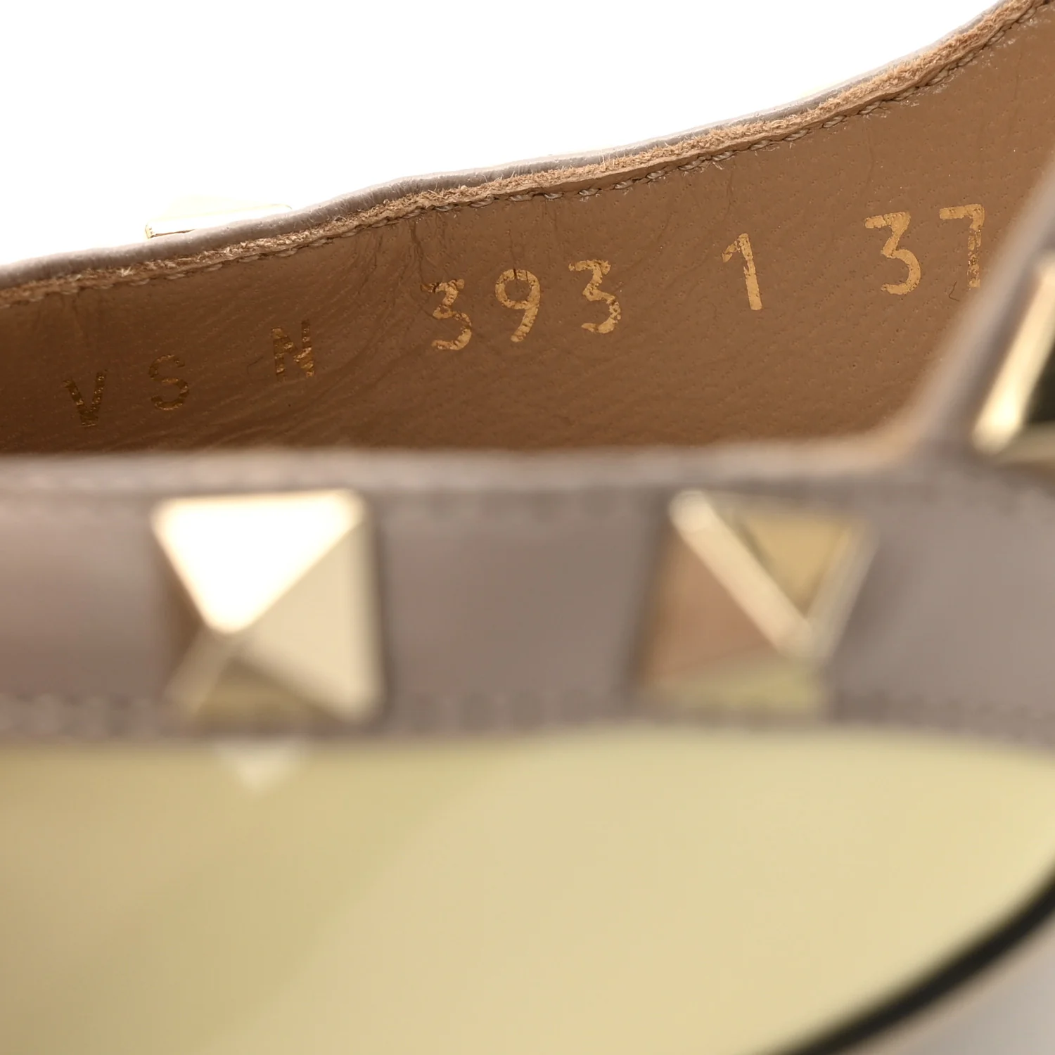 Patent Nappa Rockstud Ankle Strap 100mm Pumps 37 Light Ivory Poudre - Image 9