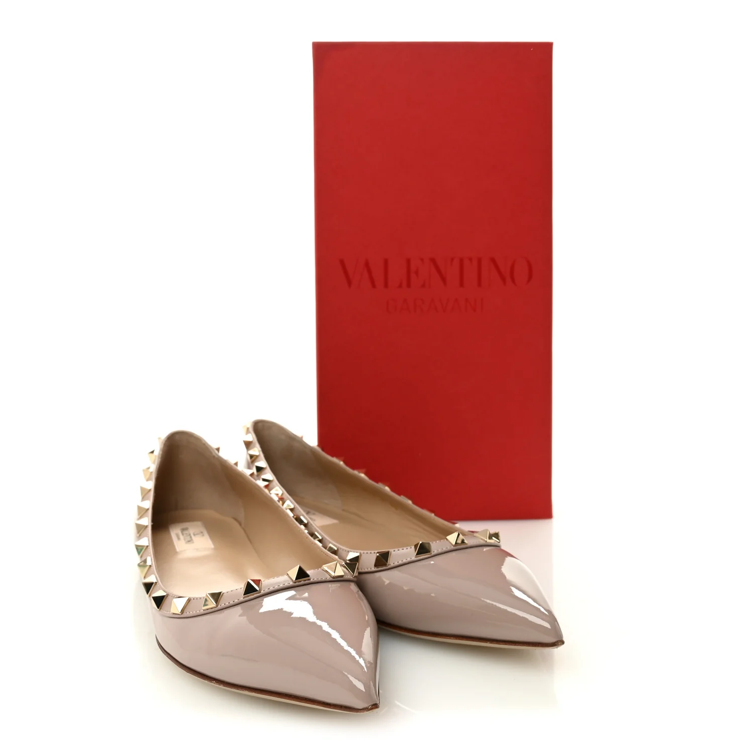 Patent Rockstud Ballerina Flats 40 Poudre - Image 10