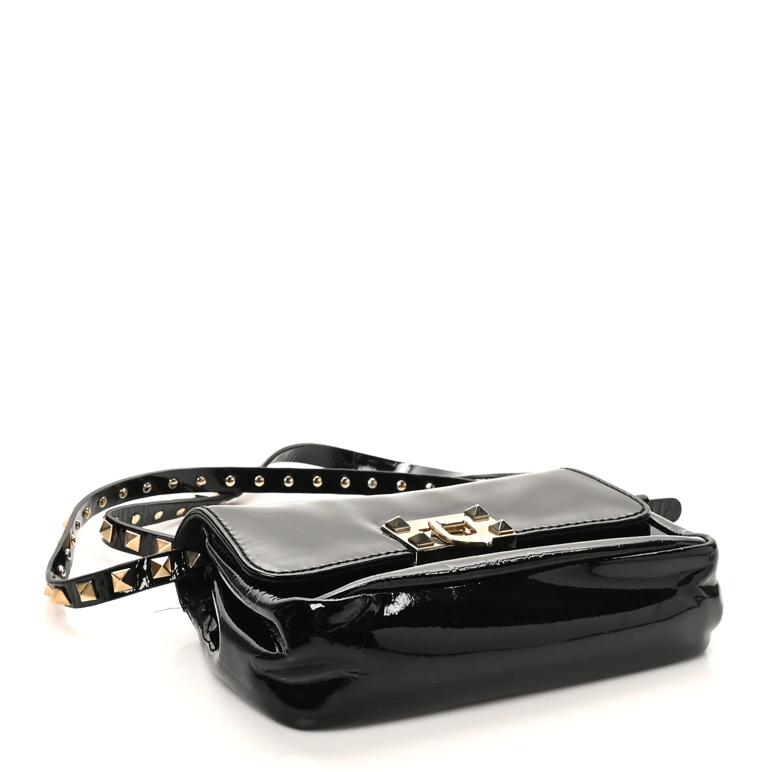 Patent Rockstud Flip Lock Flap Black - Image 4