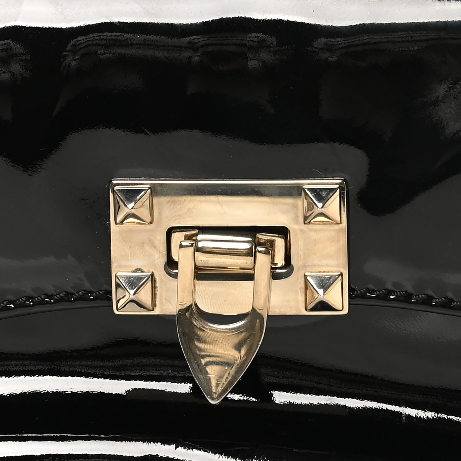 Patent Rockstud Flip Lock Flap Black - Image 7