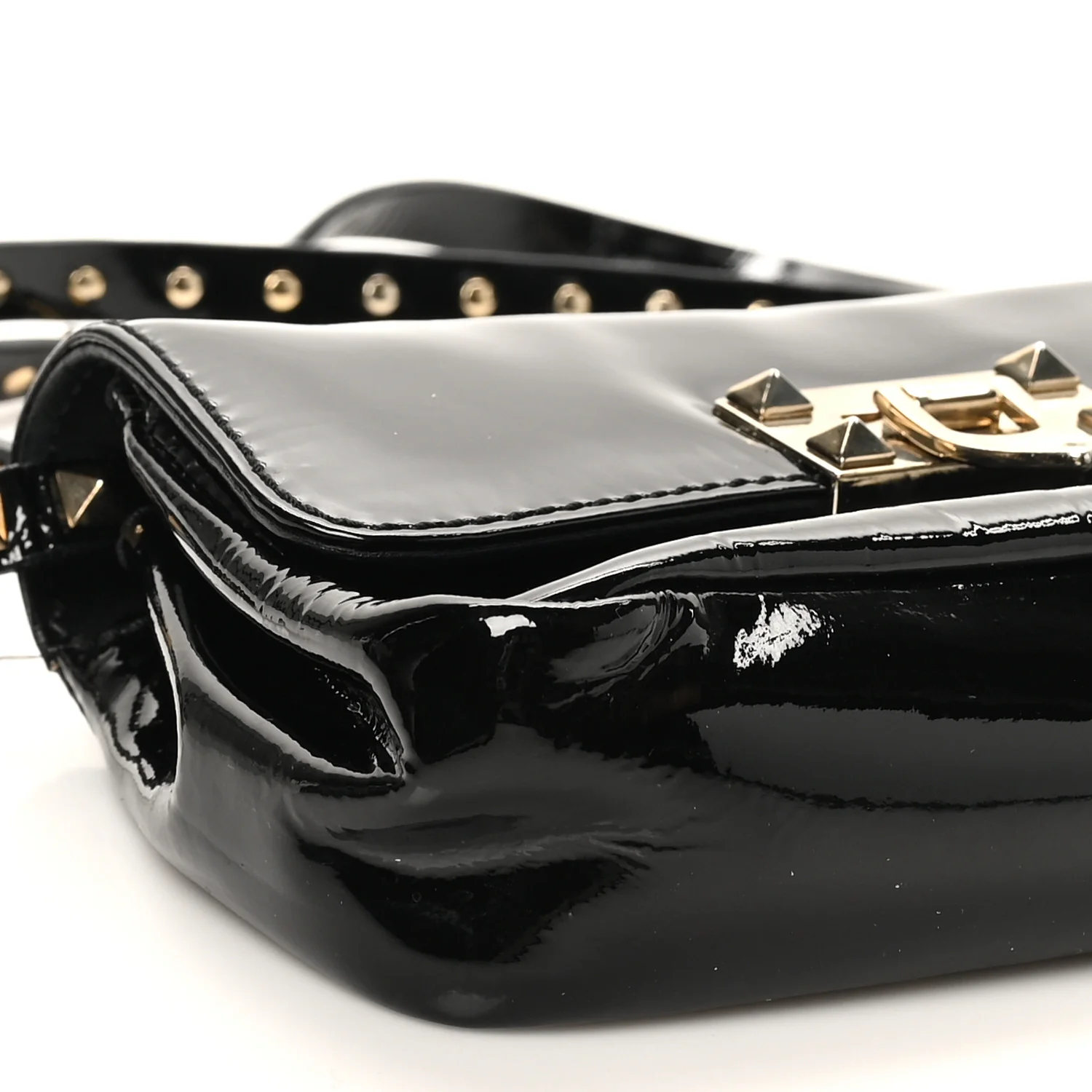 Patent Rockstud Flip Lock Flap Black - Image 8