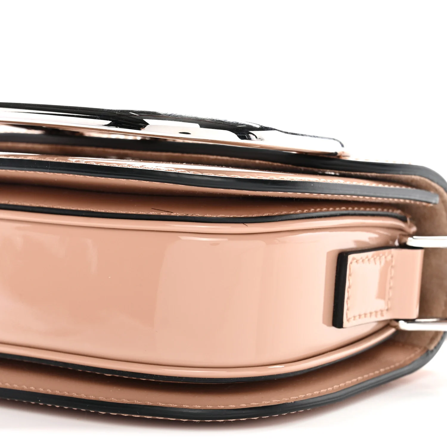Patent Small Supervee Crossbody Bag Rose Cannelle - Image 9