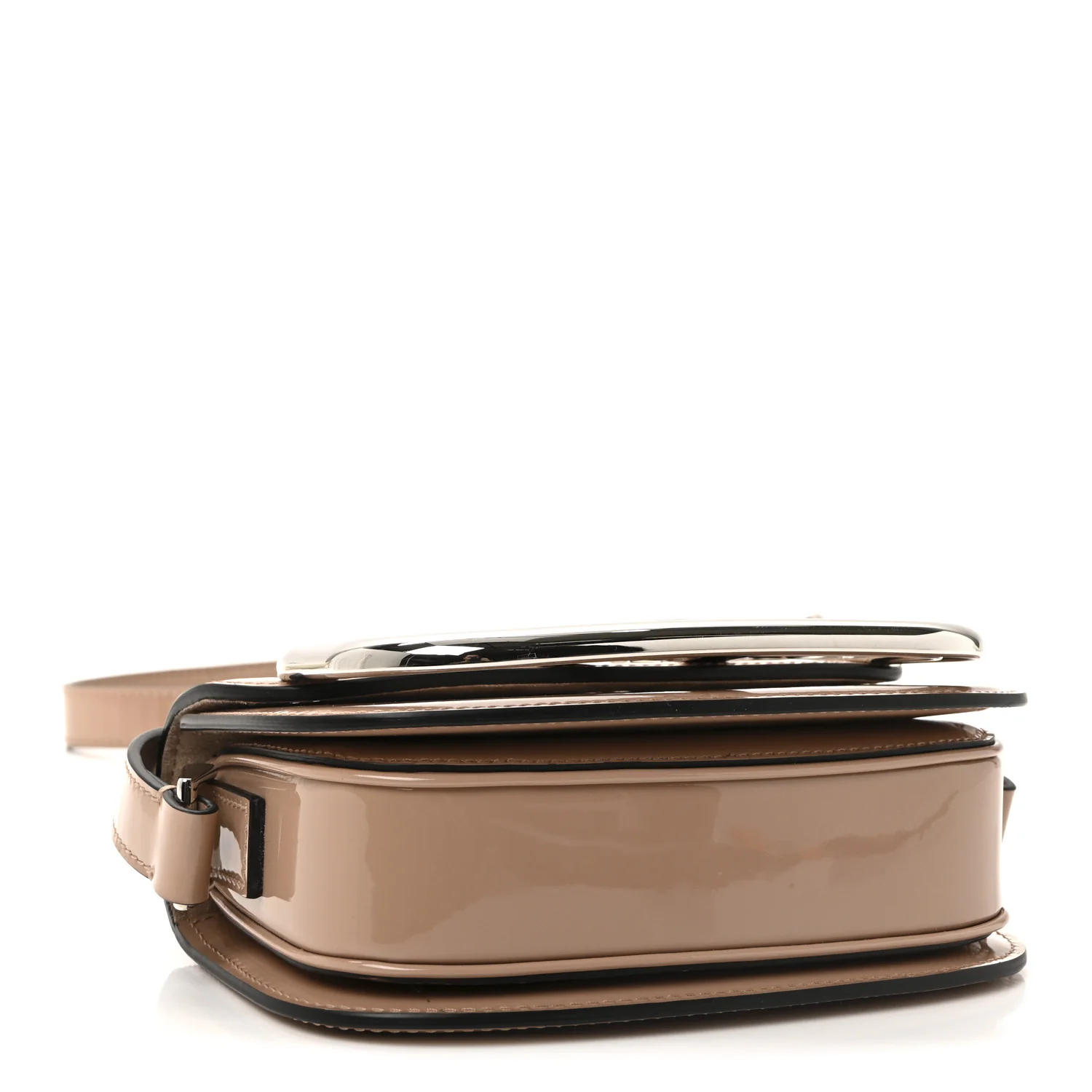 Patent Small Supervee Crossbody Bag Rose Cannelle - Image 4