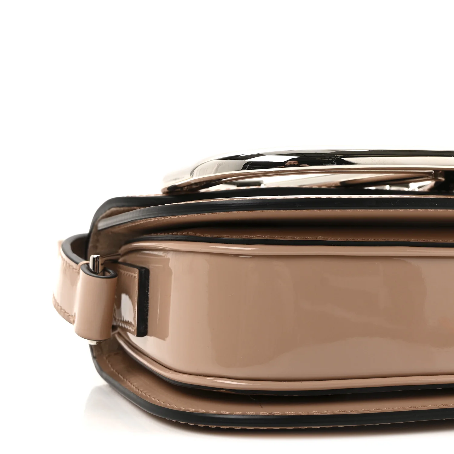 Patent Small Supervee Crossbody Bag Rose Cannelle - Image 8