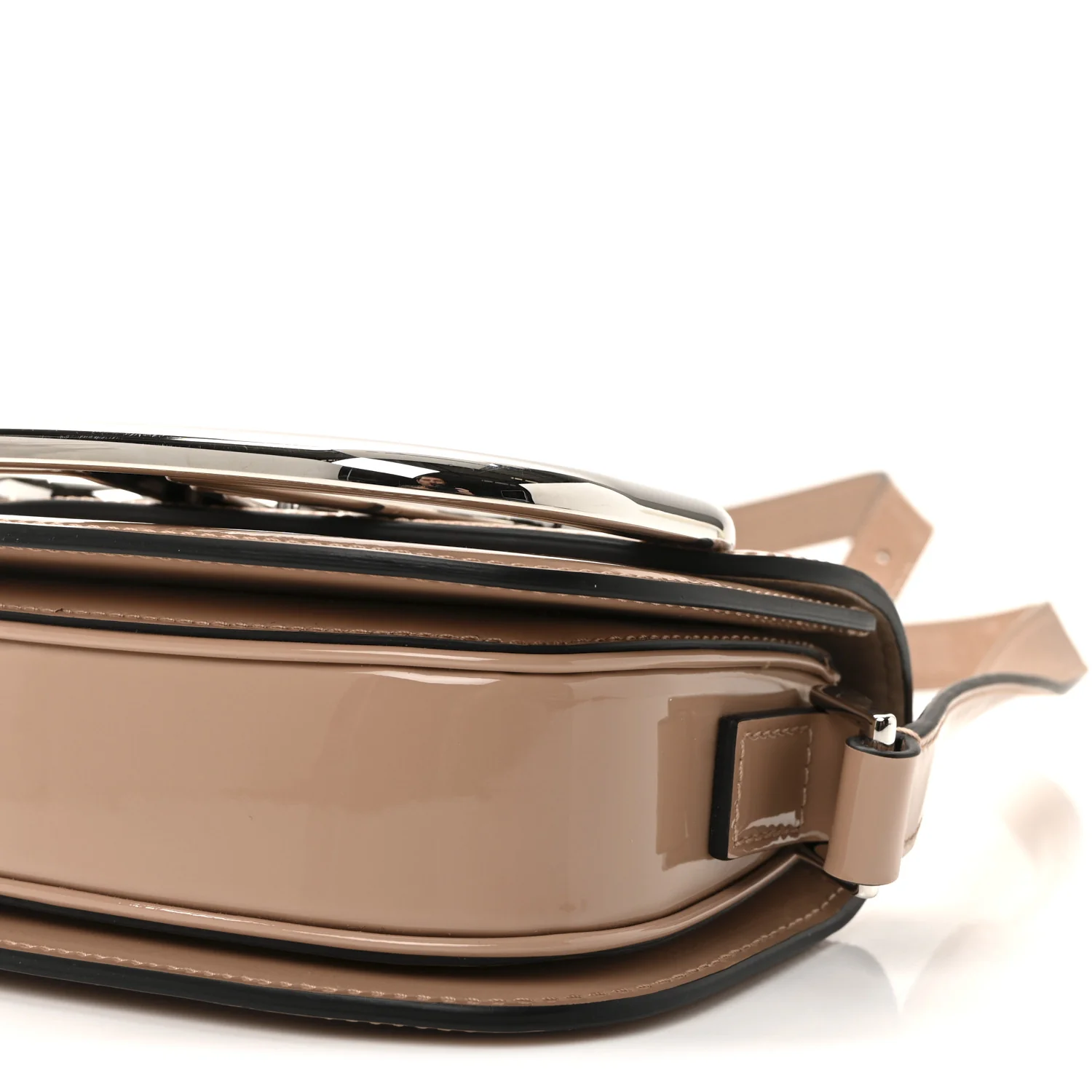 Patent Small Supervee Crossbody Bag Rose Cannelle - Image 9