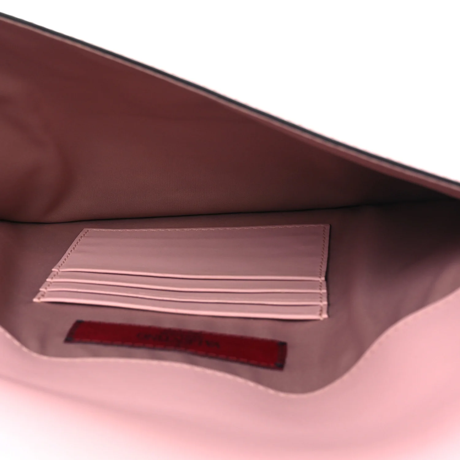 Pebbled Calfskin Large Rockstud Envelope Clutch Water Rose - Image 6