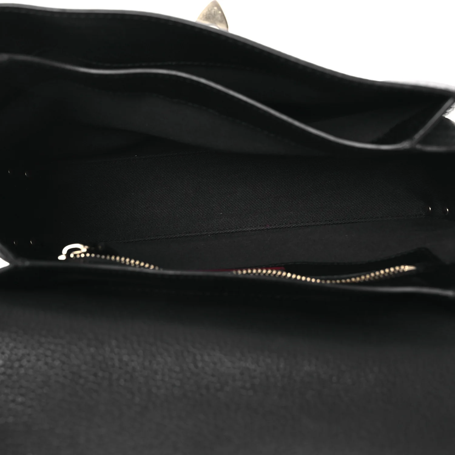 Pebbled Calfskin Medium Rockstud Flap Saddle Bag Black - Image 5