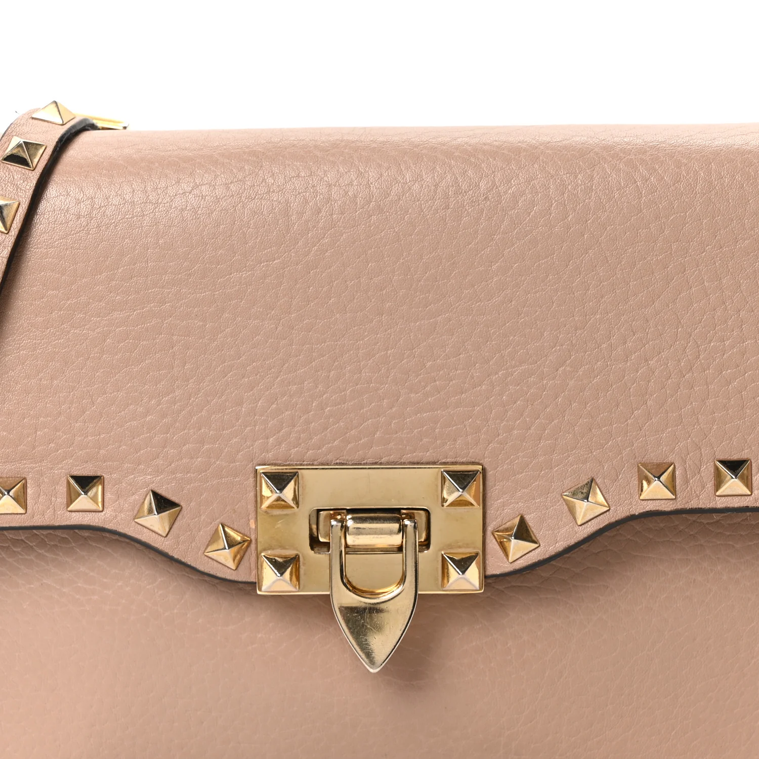 Pebbled Calfskin Medium Rockstud Flip Lock Crossbody Bag Skin Sorbet - Image 7