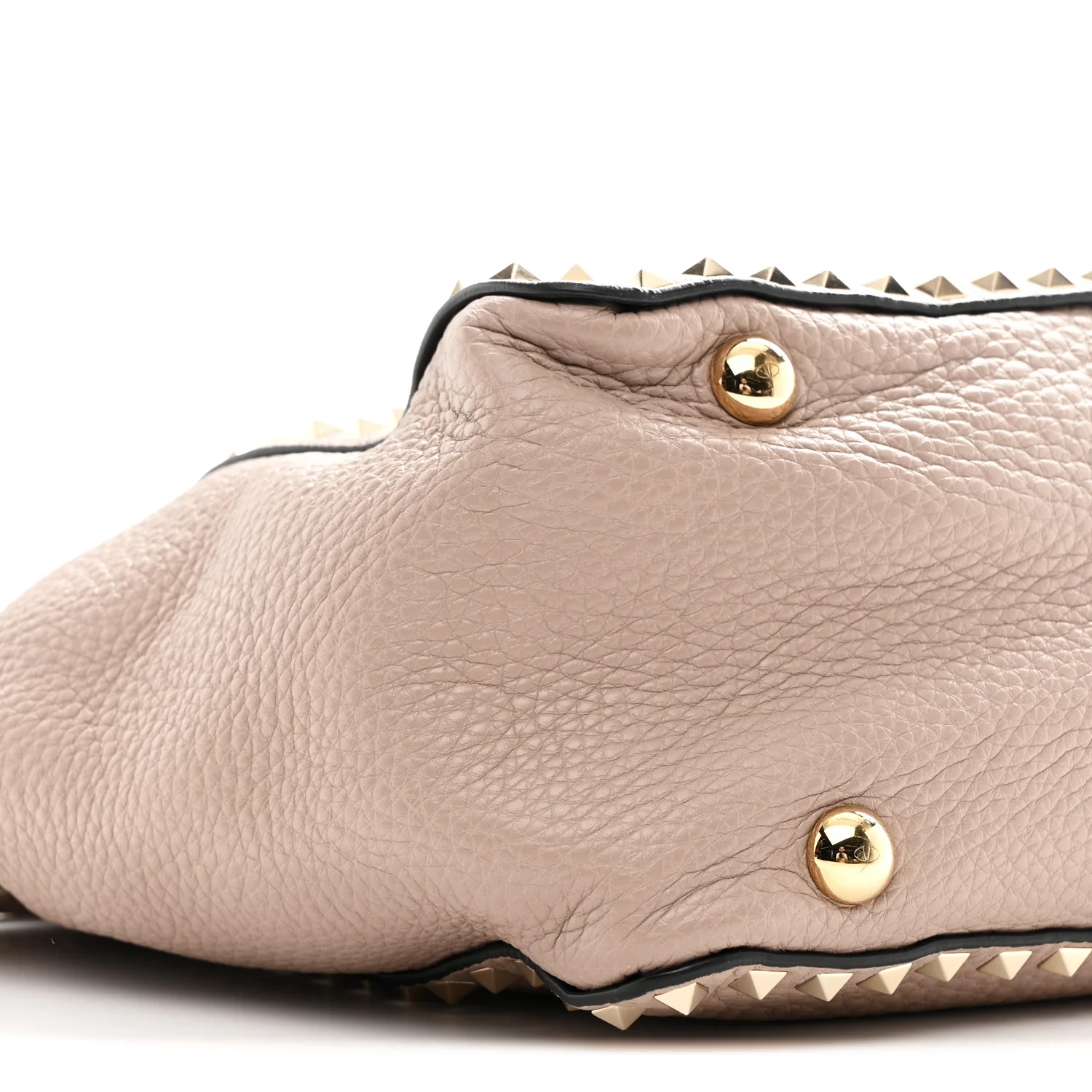 Pebbled Calfskin Medium Rockstud Tote Poudre - Image 8