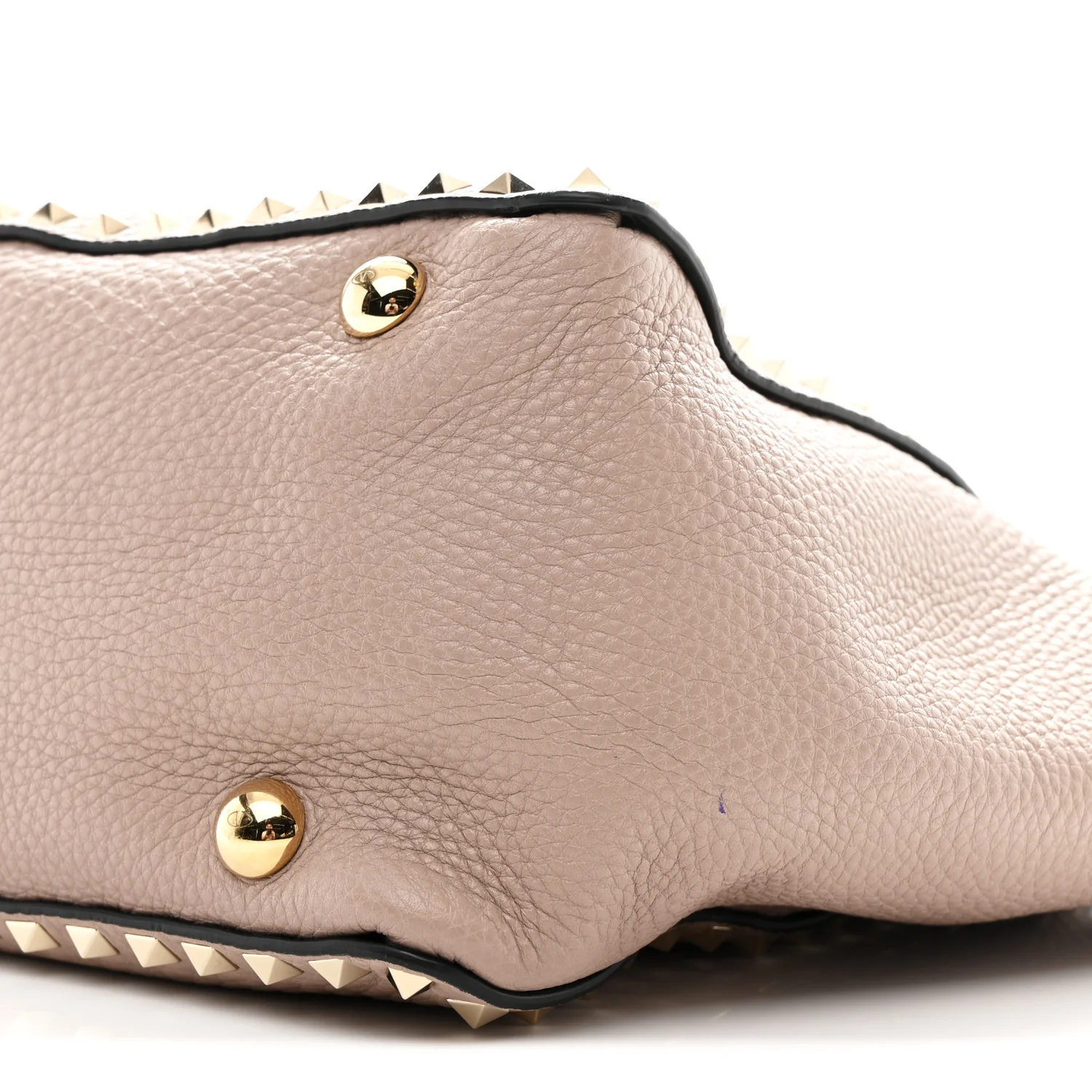 Pebbled Calfskin Medium Rockstud Tote Poudre - Image 9