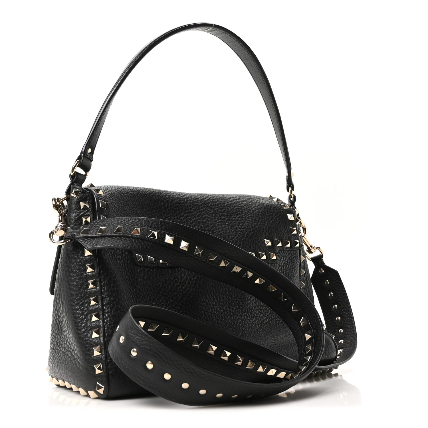 Pebbled Calfskin Messenger Bag Black - Image 3